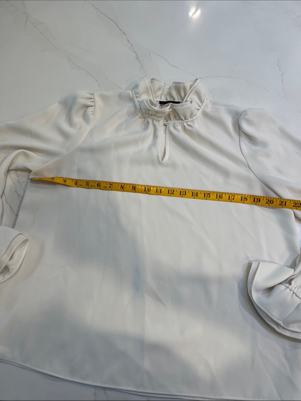 J. Crew Cream Ruffle-Neck Blouse - Picture 3 of 4